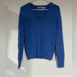 Tommy Hilfiger Blue V-Neck Sweater small